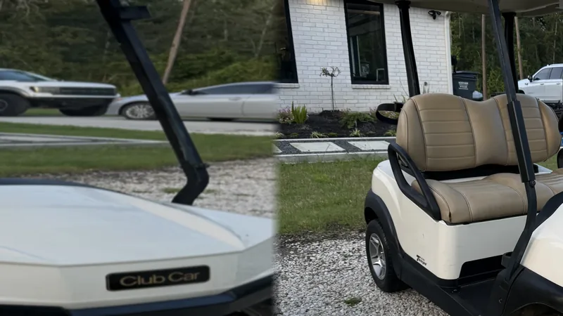 Salty Karts Club Car Tempo golf cart at Jamaica Beach RV Resort